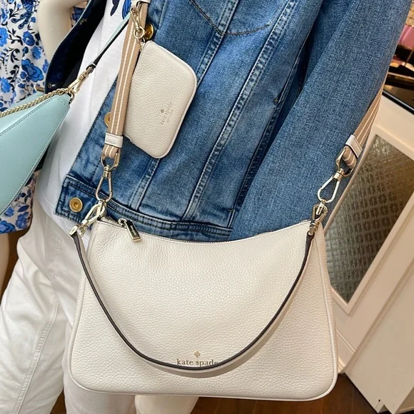 Kate Spade Rosie Shoulder Bag With Tech Attachment AirPod 
Parchment 
NWT - Picture 6 of 16